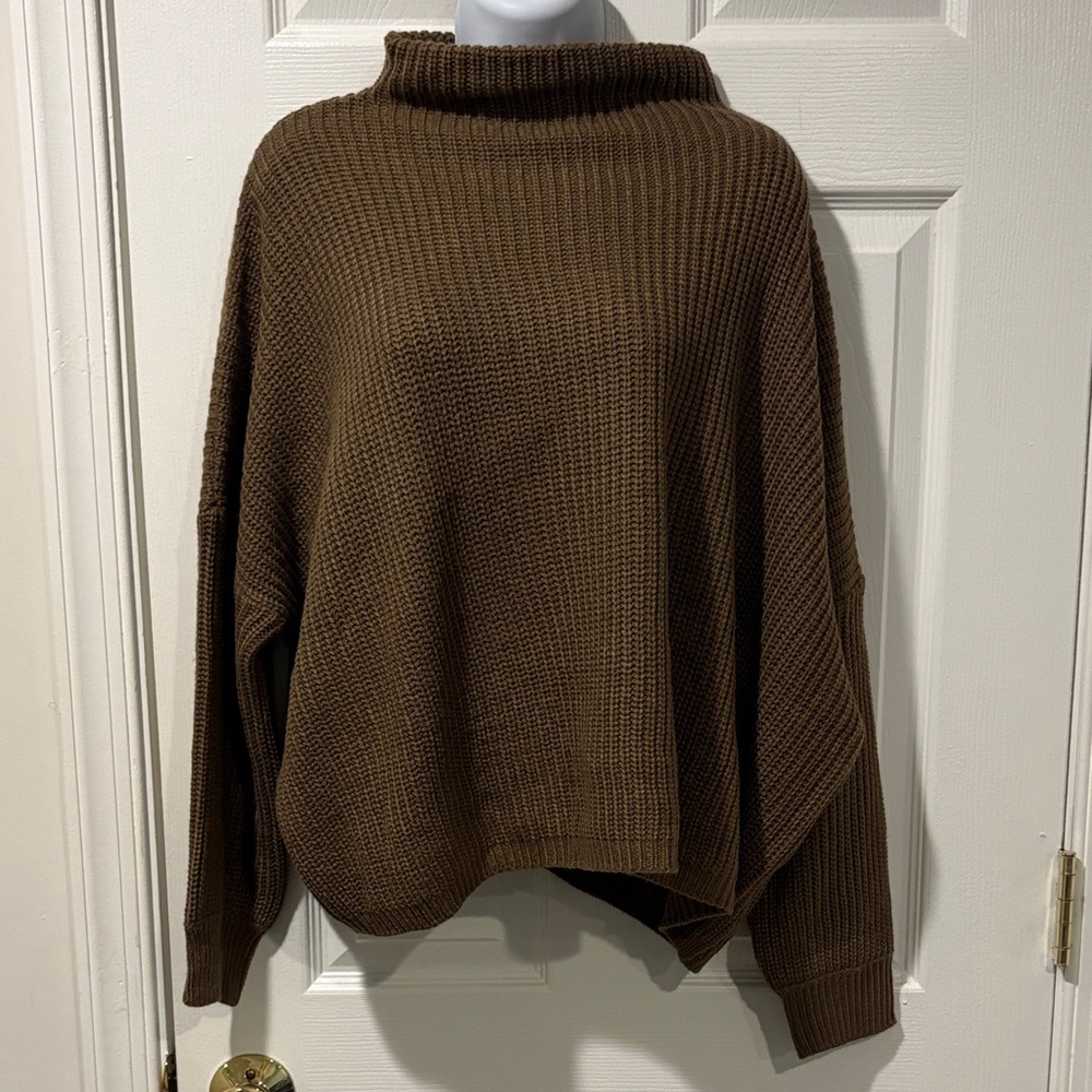 Shein cable knit funnel neck sweater